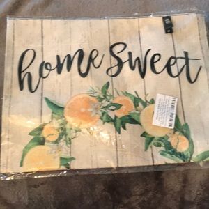 Garden flag - lemon wreath - home sweet home